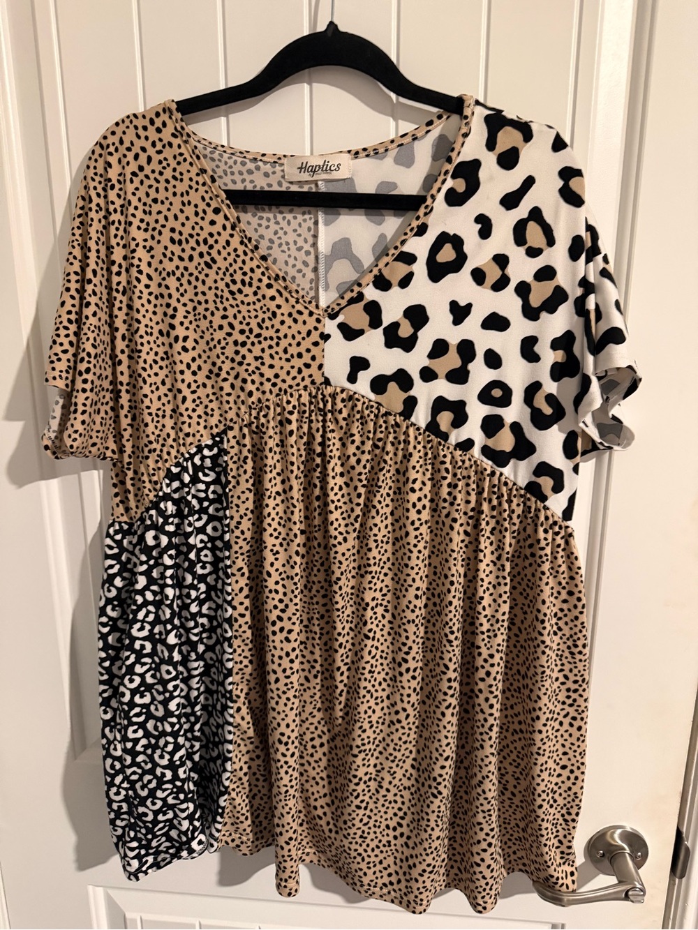 Haptics by Holly Harper Mixed Leopard Print Tiered Top — Fits 2X/18-20